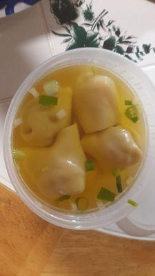 Birdseye photo of the wonton soup. (October 27, 2024)