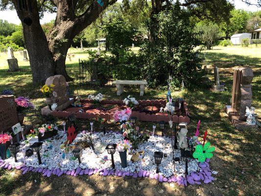 New graves in front of very old ones.