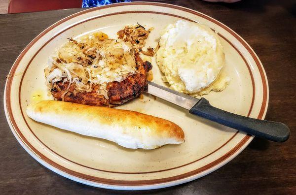 Pork Chop and Sauerkraut at Valley Dairy Indiana