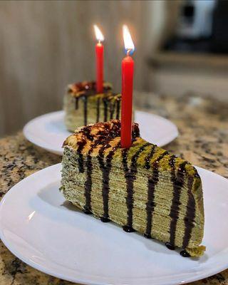 Green tea crepe cake