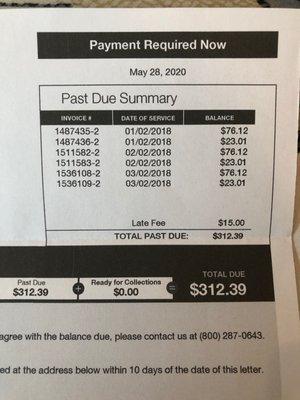 Please note the date of these charges. They are from 2018, almost a year and a half  ago.