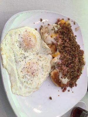 Cold "Biscuits Gone Wild" and Cold over medium eggs.