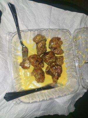 Honey gold chicken bites