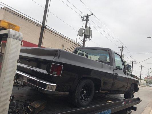 Houston's Finest Wreckers had to Transport this Luxury old school truck