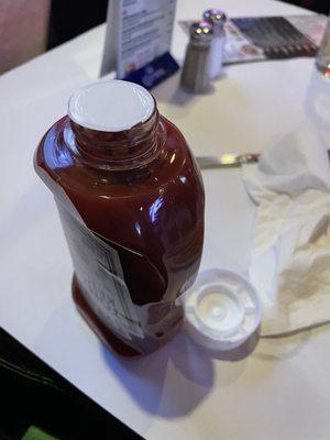 An unopened ketchup bottle!