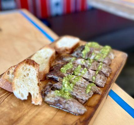 Lamb Riblet: Braised then baked lamb riblets w/ olive oil basil pesto sauce | $17