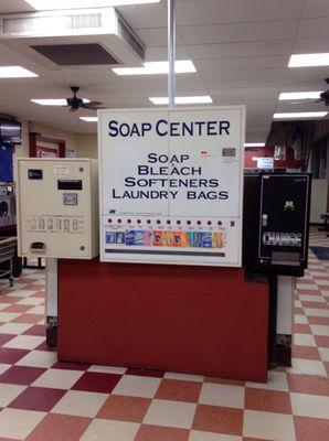 Buy laundry products from here or at the counter.