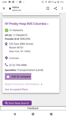 Aetna site, where I was redirected  by Meritain health site link, where is info about provider that Meritain claims is Out of network.