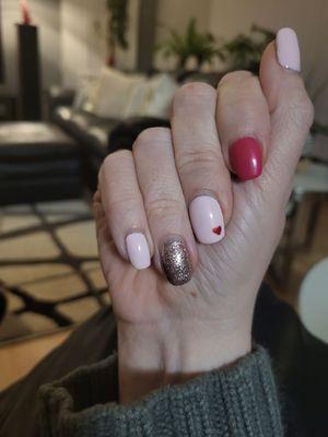 Valentine's nails by Tina. Received lots of compliments on these as well.