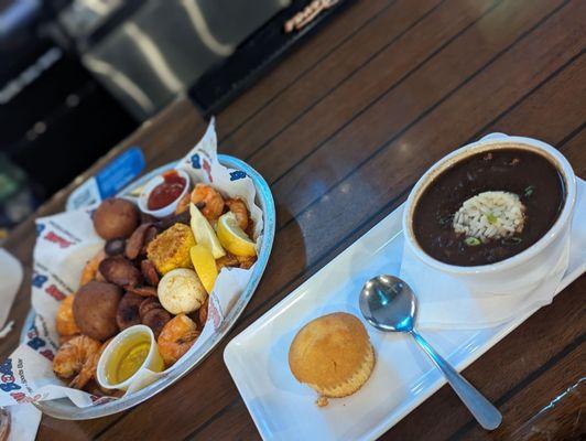 Chicken and sausage Gumbo and shrimp boil