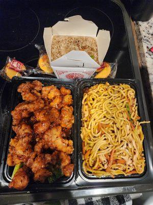 10 lb haul. General Tso's chicken w/fried rice and Chicken Lo Mein