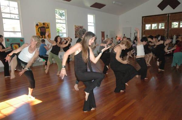 Students enjoying Nia at Blue Heron Studio.