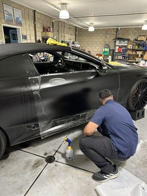 Stek Dynomatte clear matte ppf paint protection film application Mercedes Benz s63 coupe ppf shop Riverside ca