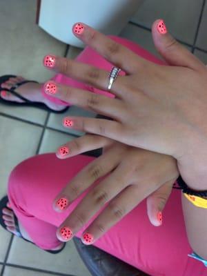 Victoria and her dazzling new nails