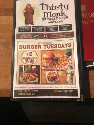 Happy hour and Burger Tuesday deals