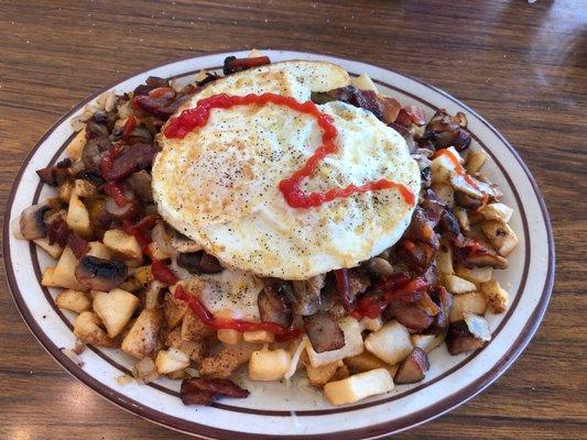 Breakfast. Enough food on this plate to feed the entire restaurant