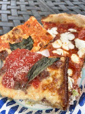 Spicy Mike New York Style Thin Crust Pizza Lena Grandma Pizza Crosby Sausage Detroit Pizza