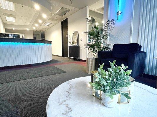 Large, modern and esthetic front desk area