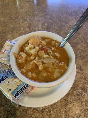 Chicken chili barley soup