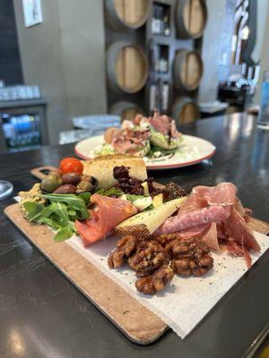 Butchers board, prosciutto & goat cheese avocado toast @lindaeatstagram