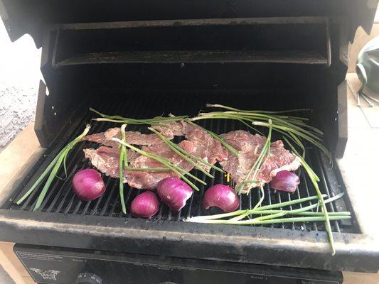 Grilling up some carne asada