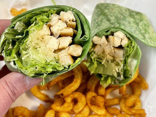 Grilled Chicken Caesar Wrap, loaded with fresh grilled chicken