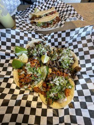 Al pastor and campechano tacos