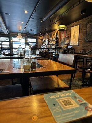 View of the bar from the ground floor dining area.