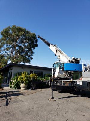 CRANE SET UP FOR CABANA HOISTING