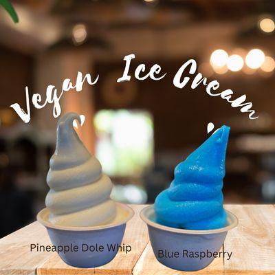 Almond Milk swirl Pineapple Dole Whip and Blue Raspberry