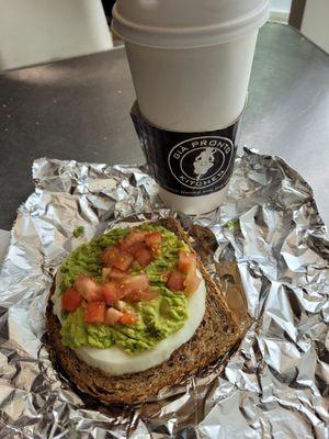 Egg white Avocado toast & La Colombe