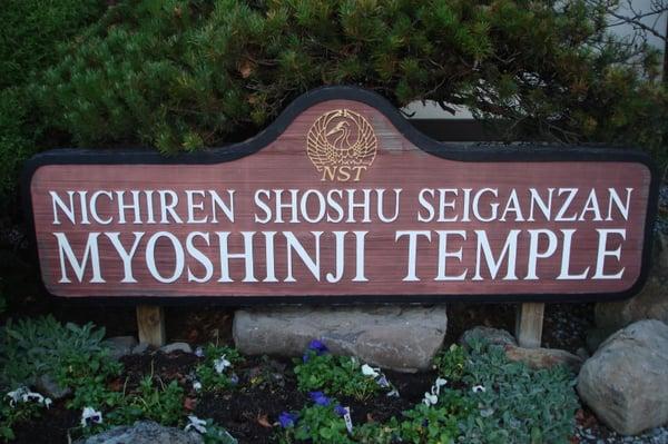 Sign in front of Temple.