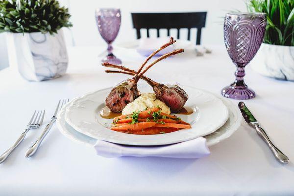 Our Roasted Rack of Lamb Entrée.