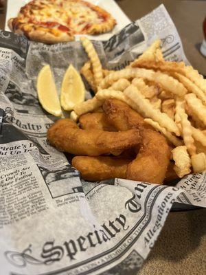 Walleye basket with fries