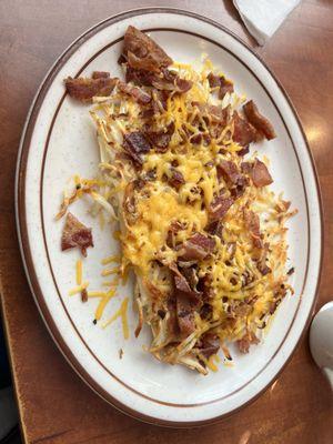 Hash browns  and bacon