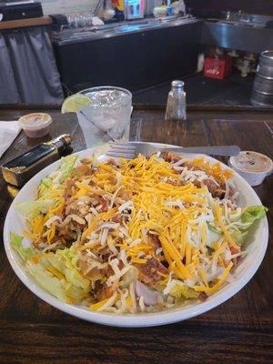 Buffalo chicken salad (without fries on top).... HUGE!!!