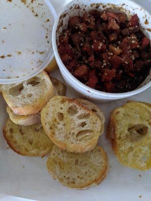 Bruschetta bread togo.  Very good.