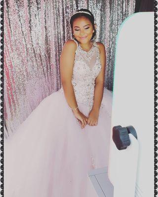 Quincenera + LED + Silver Sequins Backdrop