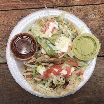 Chicken quesadilla (small) & veggie tostada