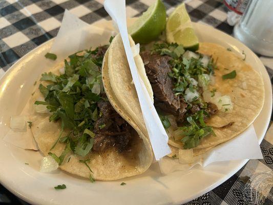 Goat Taco and Head Beef Taco