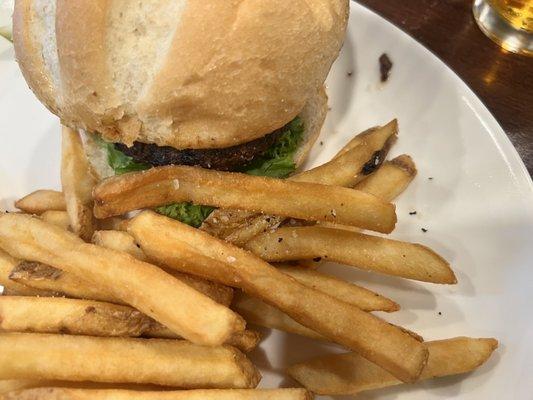 Plain Burger with Fries