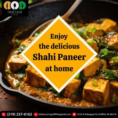 Experience the delight of Shahi Paneer in the comfort of your home! Order online now at #IndianCurry.