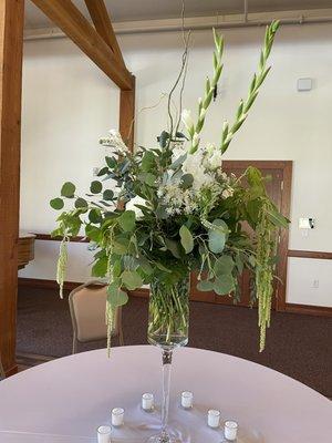 Centerpiece for wedding from Jimmy's Created by Rebecca Fisher...