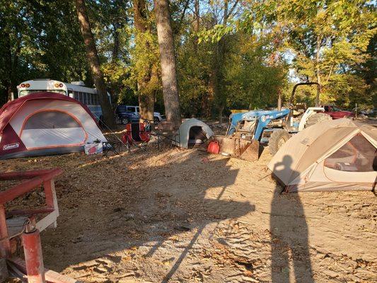 2 tents, and a tractor!