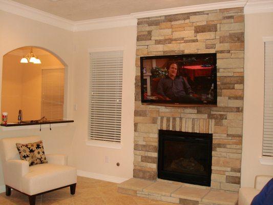 Above The Fireplace Stone TV Installation