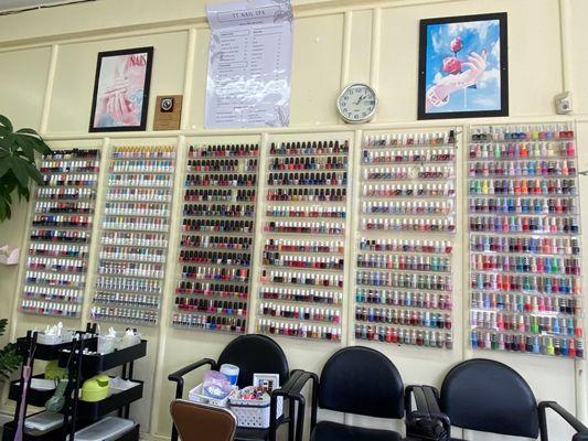 Their wall of polishes