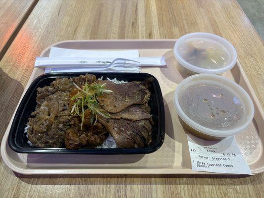 3 Toppings Combo Donburi. BOMB