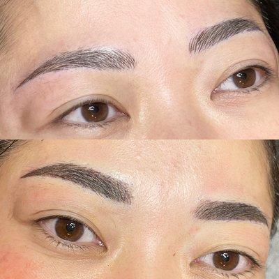 Compare Microblading vs Powder ombré brows