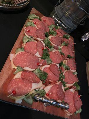 Catering by Olive market salami sandwiches