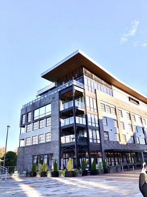 Hotel viewed from Walnut Street Bridge